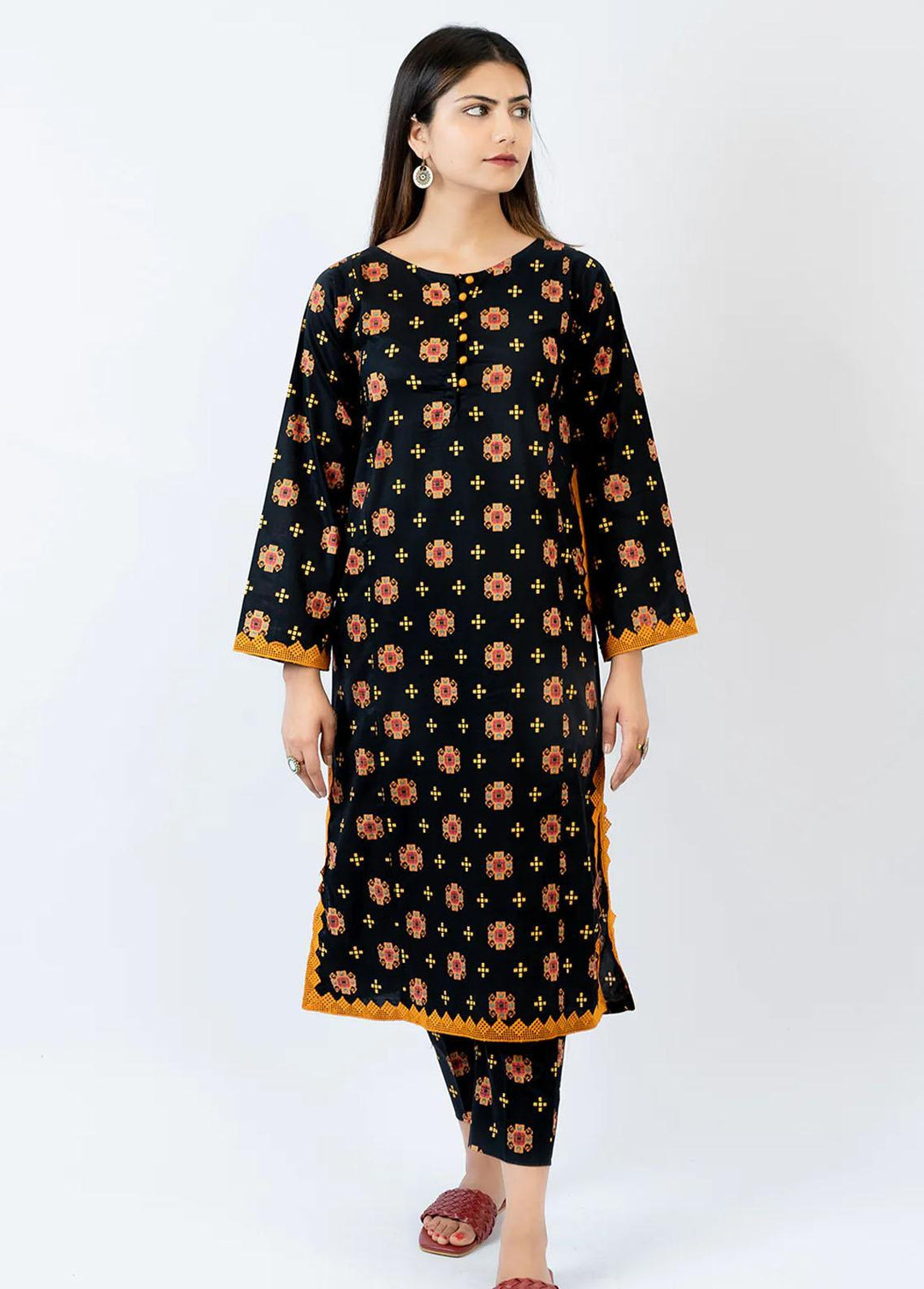Meerak Pret Printed Lawn 2 Piece Suit MRK23SL Rosewood