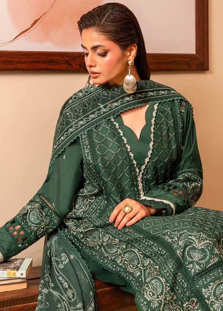 Meerak Pret Embroidered Cotton 3 Piece Suit Mayal