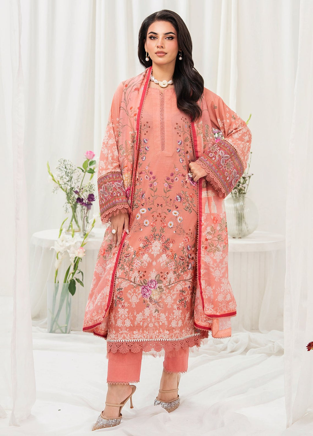 Meerak Pret Embroidered Lawn 3 Piece Suit Eva
