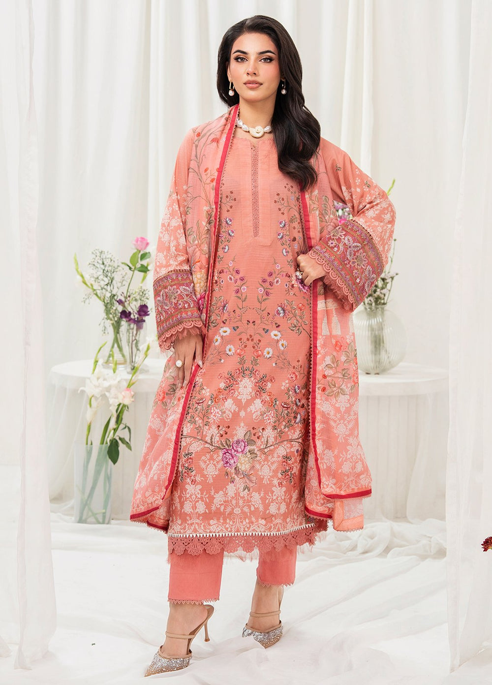 Meerak Pret Embroidered Lawn 3 Piece Suit Eva