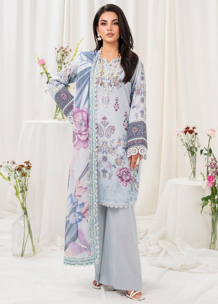 Meerak Pret Embroidered Lawn 3 Piece Suit Frostelle