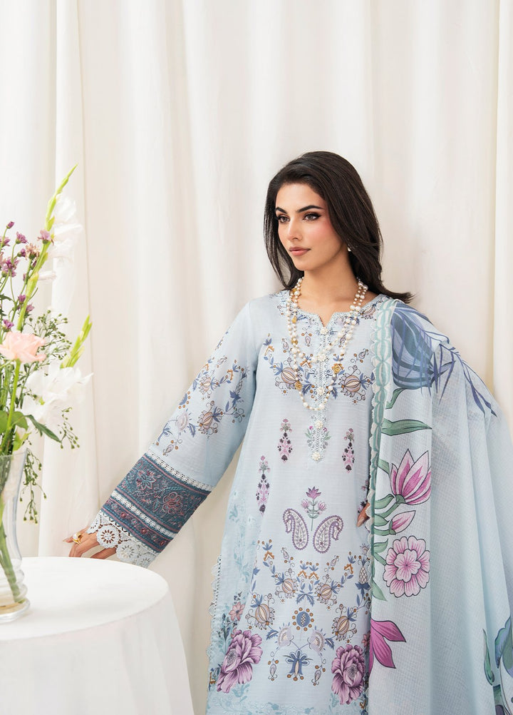 Meerak Pret Embroidered Lawn 3 Piece Suit Frostelle