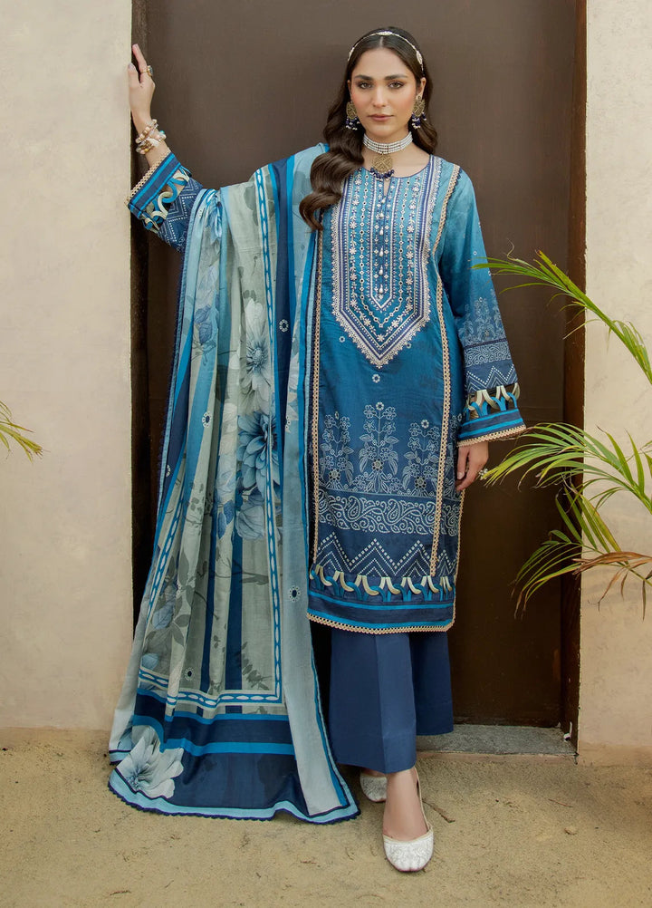 Meerak Pret Embroidered Lawn 3 Piece Suit Jahanara