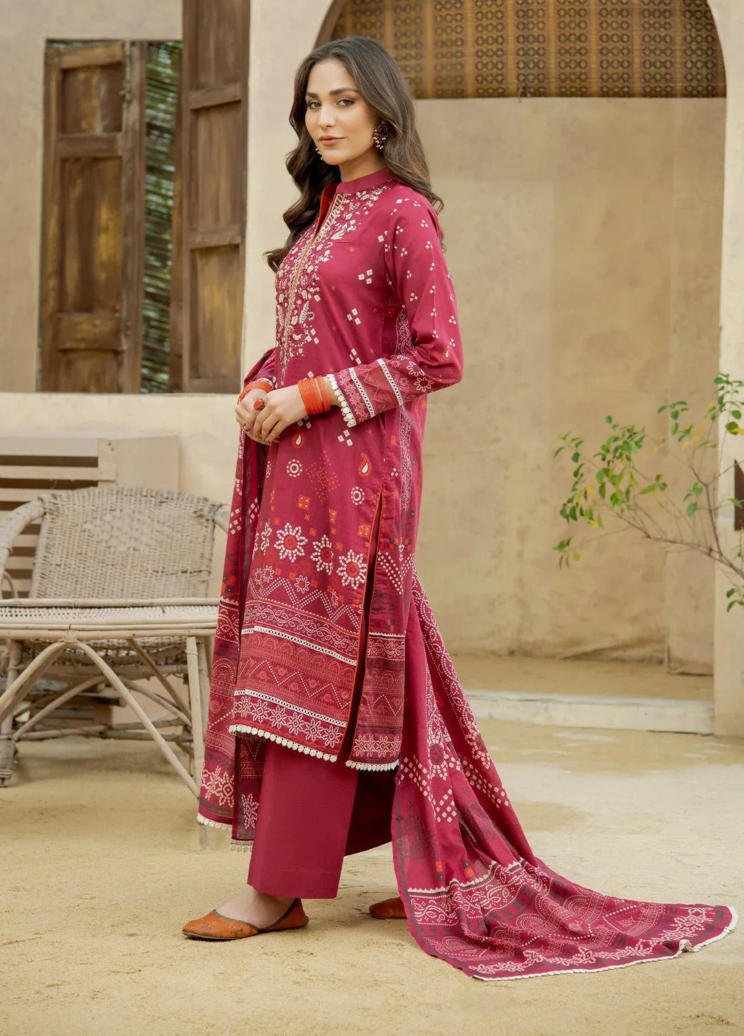 Meerak Pret Embroidered Lawn 3 Piece Suit Jugni