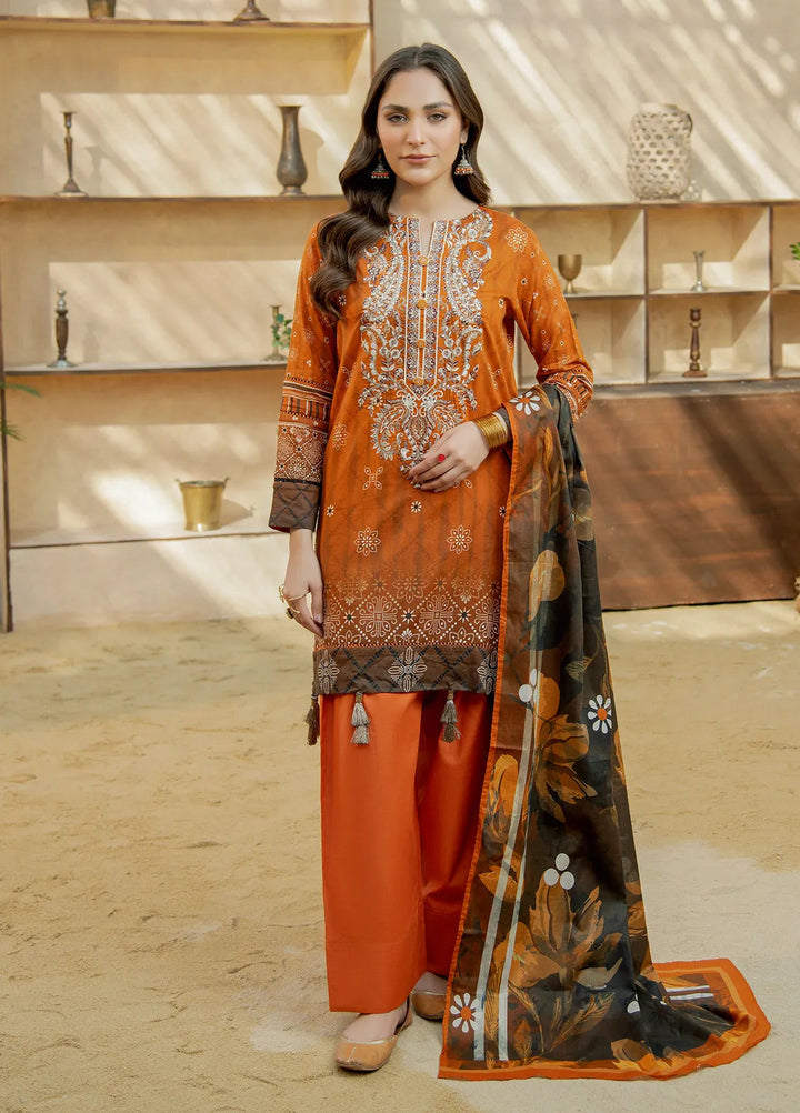 Meerak Pret Embroidered Lawn 3 Piece Suit Marvi