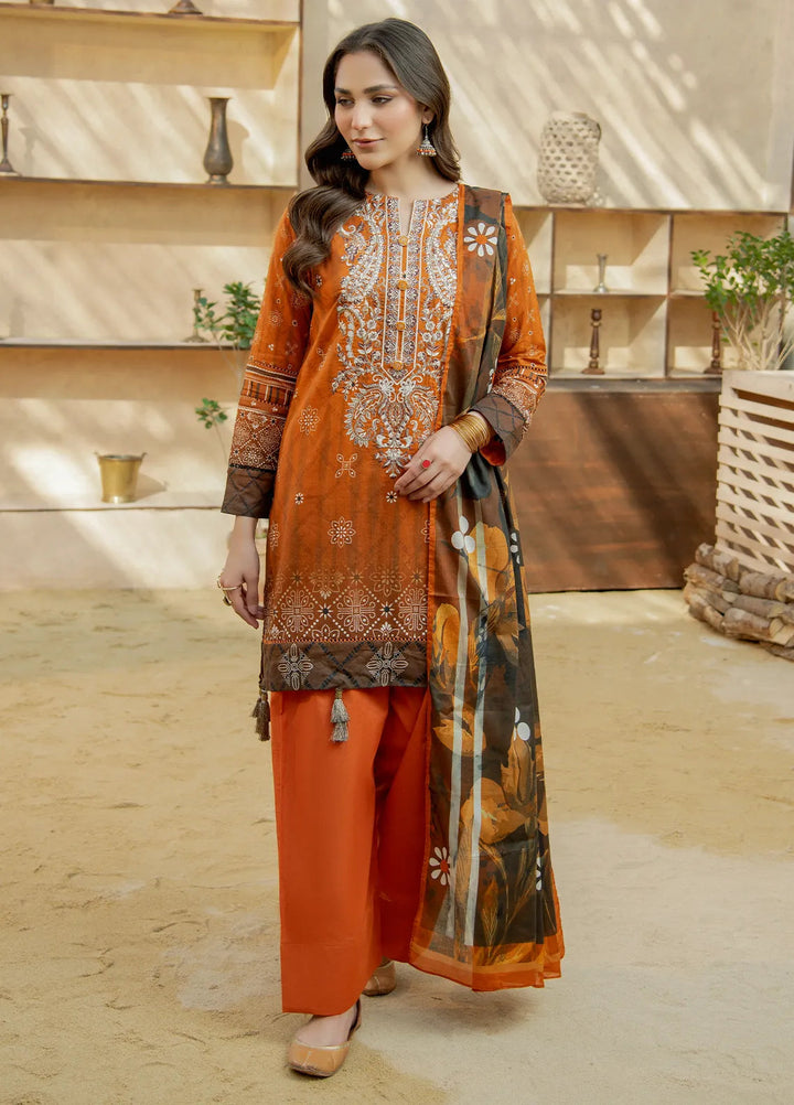 Meerak Pret Embroidered Lawn 3 Piece Suit Marvi