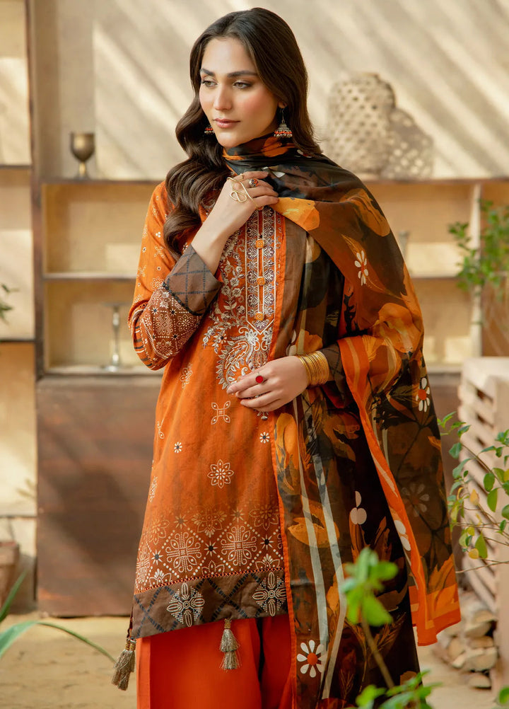 Meerak Pret Embroidered Lawn 3 Piece Suit Marvi