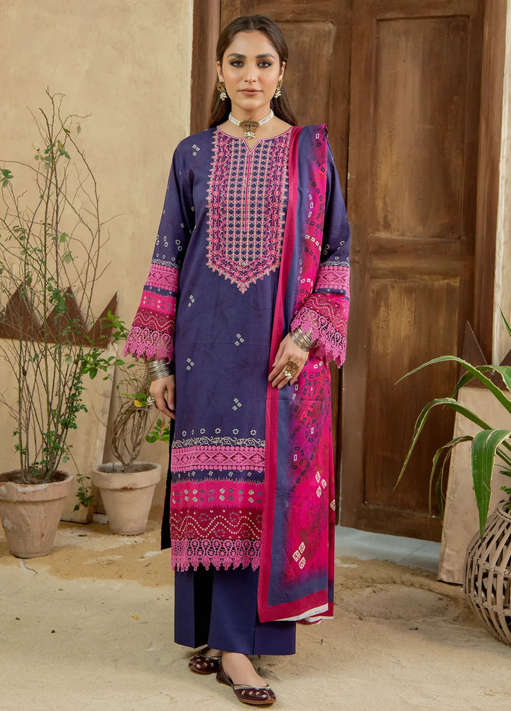 Meerak Pret Embroidered Lawn 3 Piece Suit Roshanara
