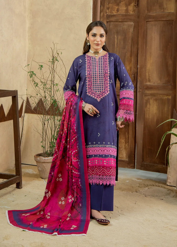 Meerak Pret Embroidered Lawn 3 Piece Suit Roshanara