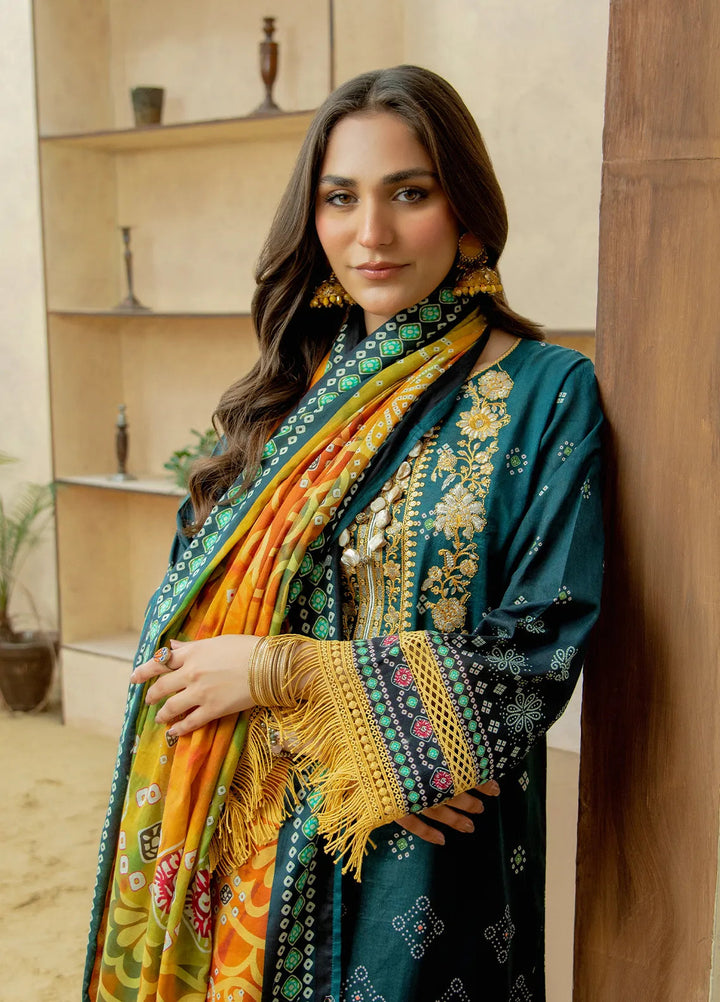 Meerak Pret Embroidered Lawn 3 Piece Suit Satrangi