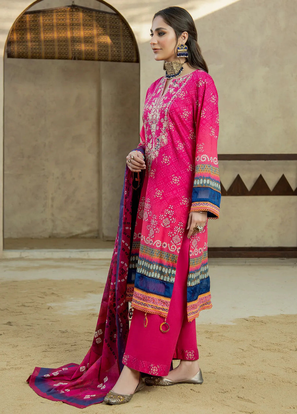 Meerak Pret Embroidered Lawn 3 Piece Suit Zaib