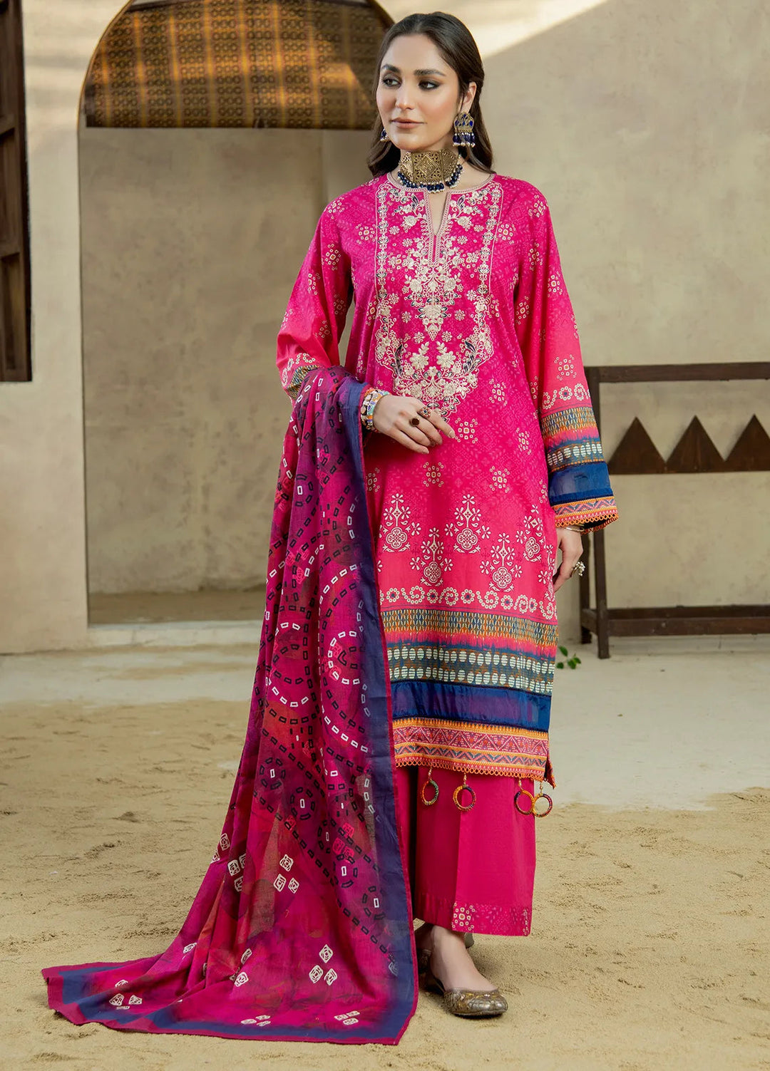 Meerak Pret Embroidered Lawn 3 Piece Suit Zaib