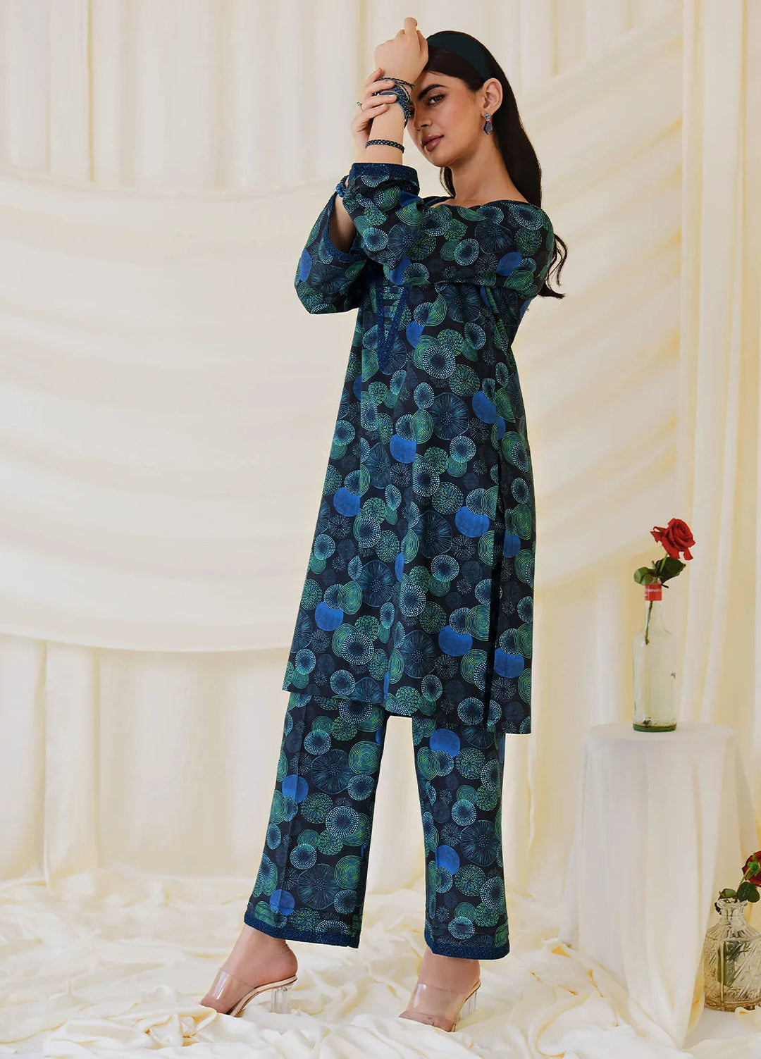 Meerak Pret Printed  2 Piece Suit D-15 MK