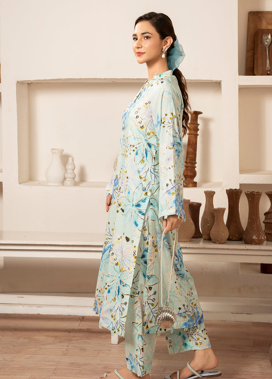 Meerak Pret Printed Cotton Lawn 2 Piece Suit D-04