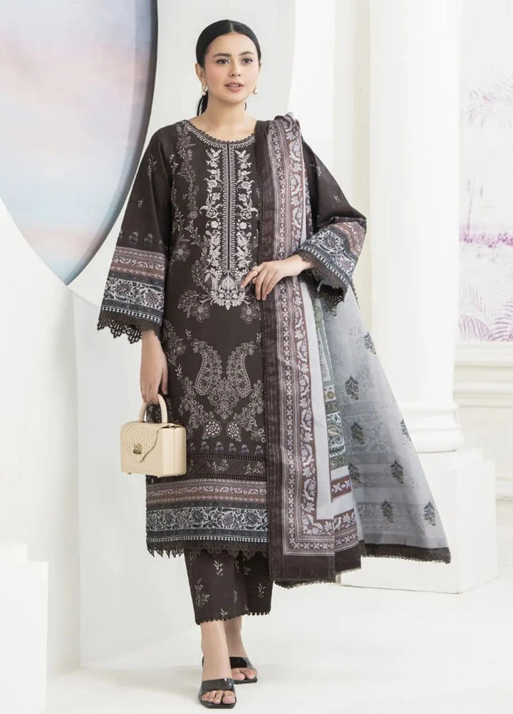Meerak Pret Printed Khaddar 3 Piece Suit Bliss