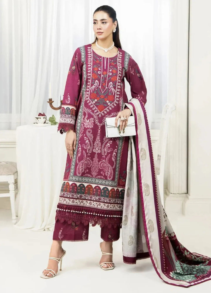 Meerak Pret Printed Khaddar 3 Piece Suit Whisper