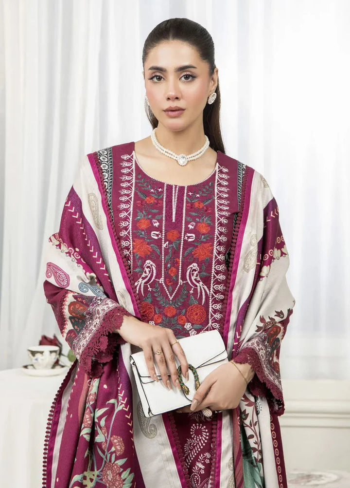 Meerak Pret Printed Khaddar 3 Piece Suit Whisper