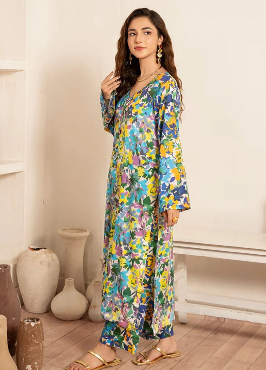 Meerak Pret Printed Lawn 2 Piece Suit GF-15