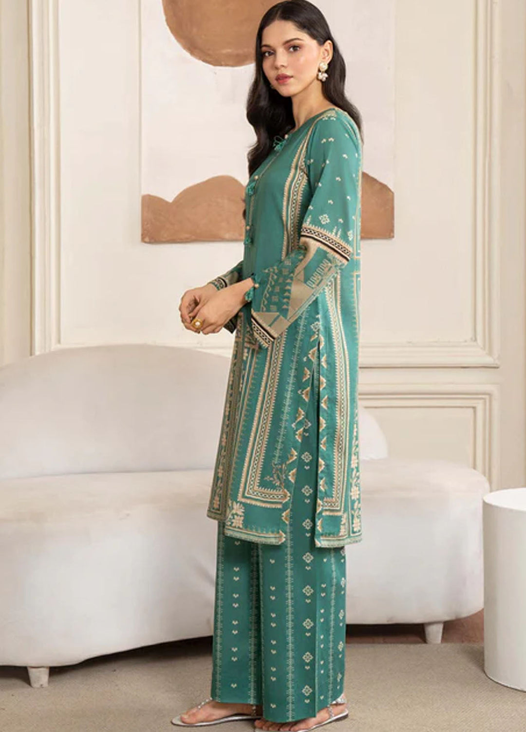 Meerak Pret Printed Lawn 2 Piece Suit Jasmine