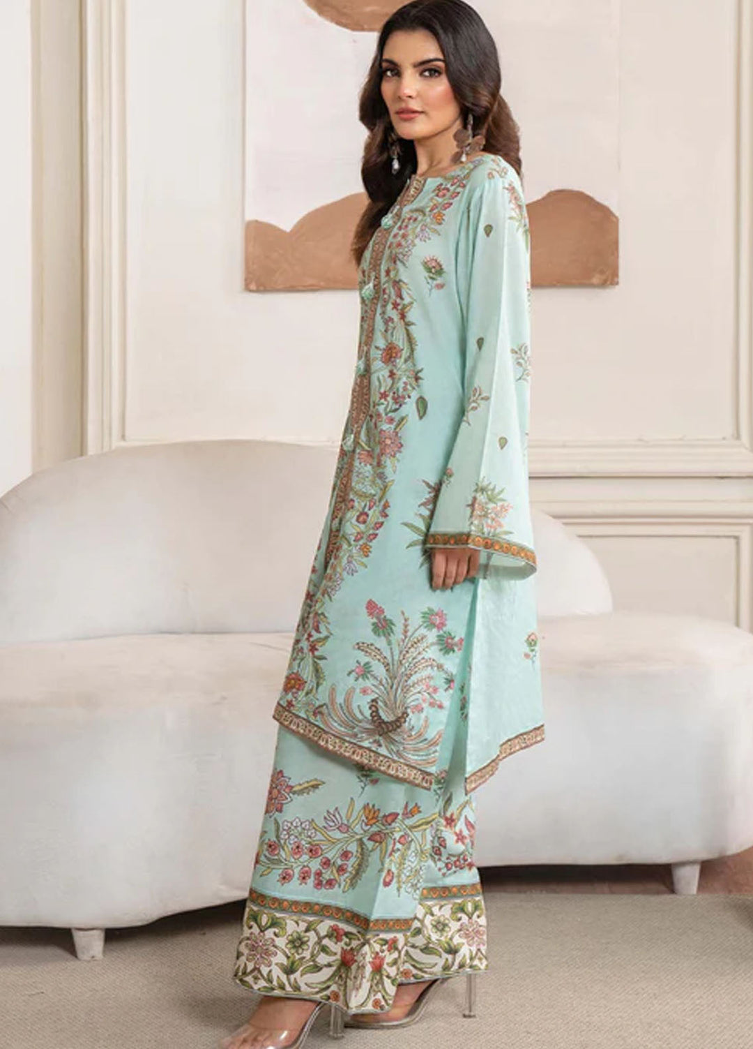 Meerak Pret Printed Lawn 2 Piece Suit Lotus
