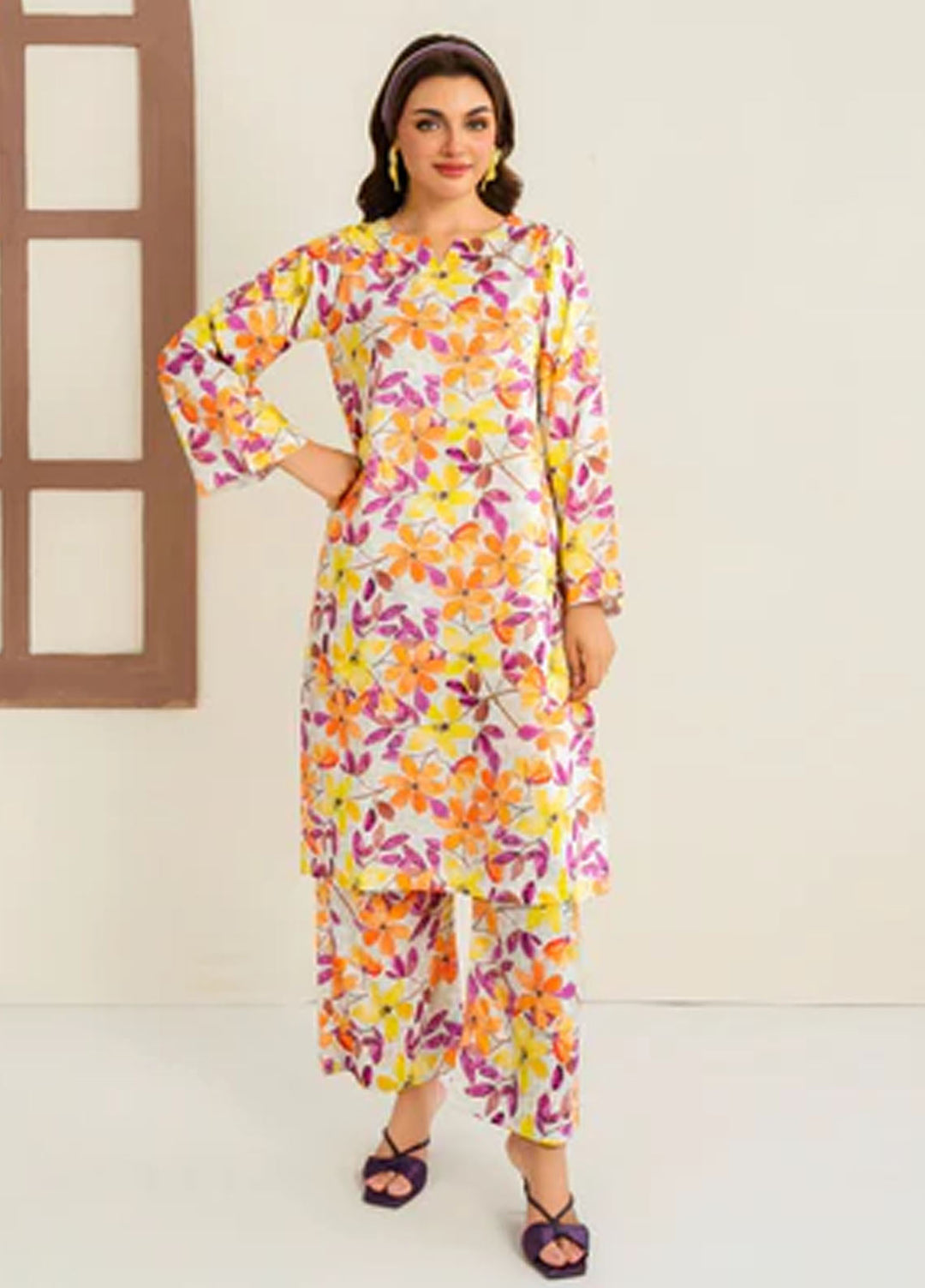 Meerak Pret Printed Silk 2 Piece Suit Ismara