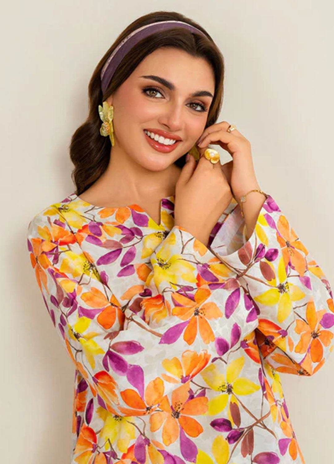 Meerak Pret Printed Silk 2 Piece Suit Ismara
