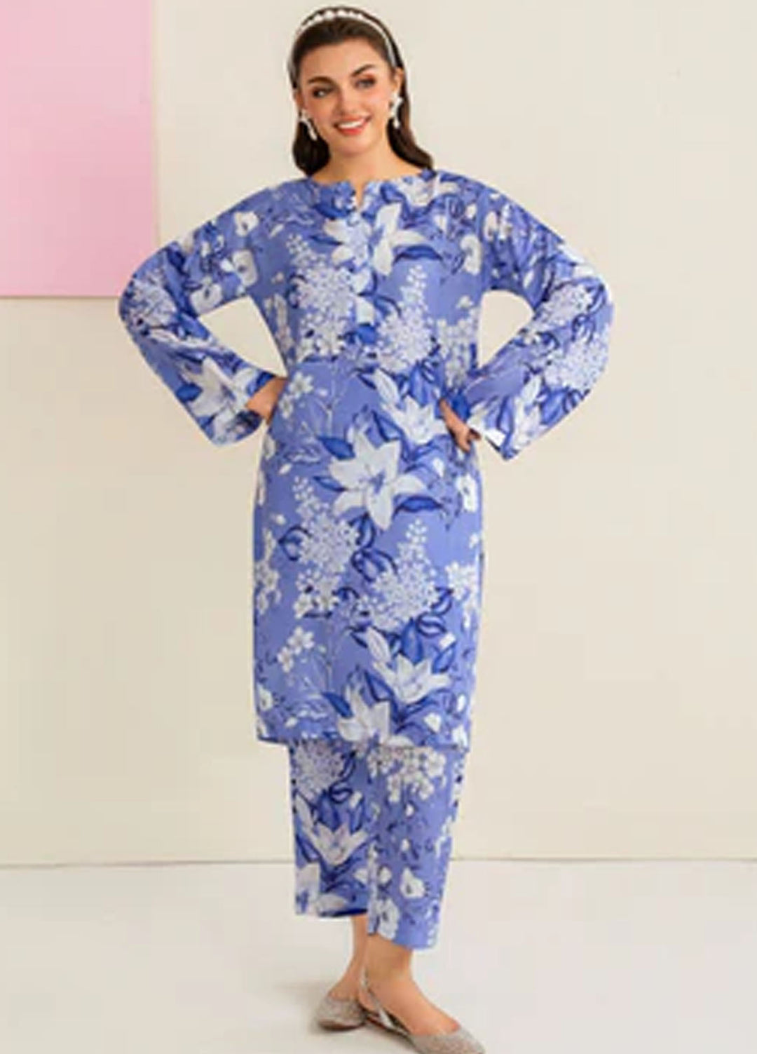 Meerak Pret Printed Silk 2 Piece Suit Rinaya