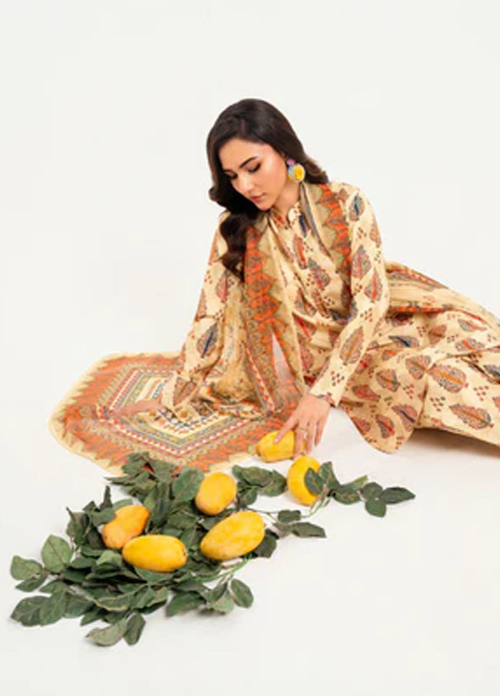 Meerak Pret Printed Silk 3 Piece Suit Brisora