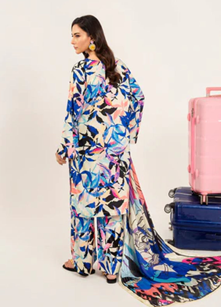 Meerak Pret Printed Silk 3 Piece Suit Dunaira