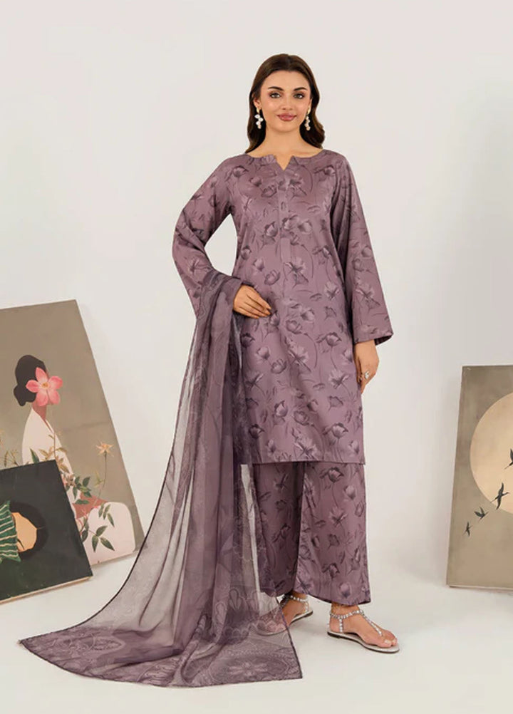 Meerak Pret Printed Silk 3 Piece Suit Mezaria