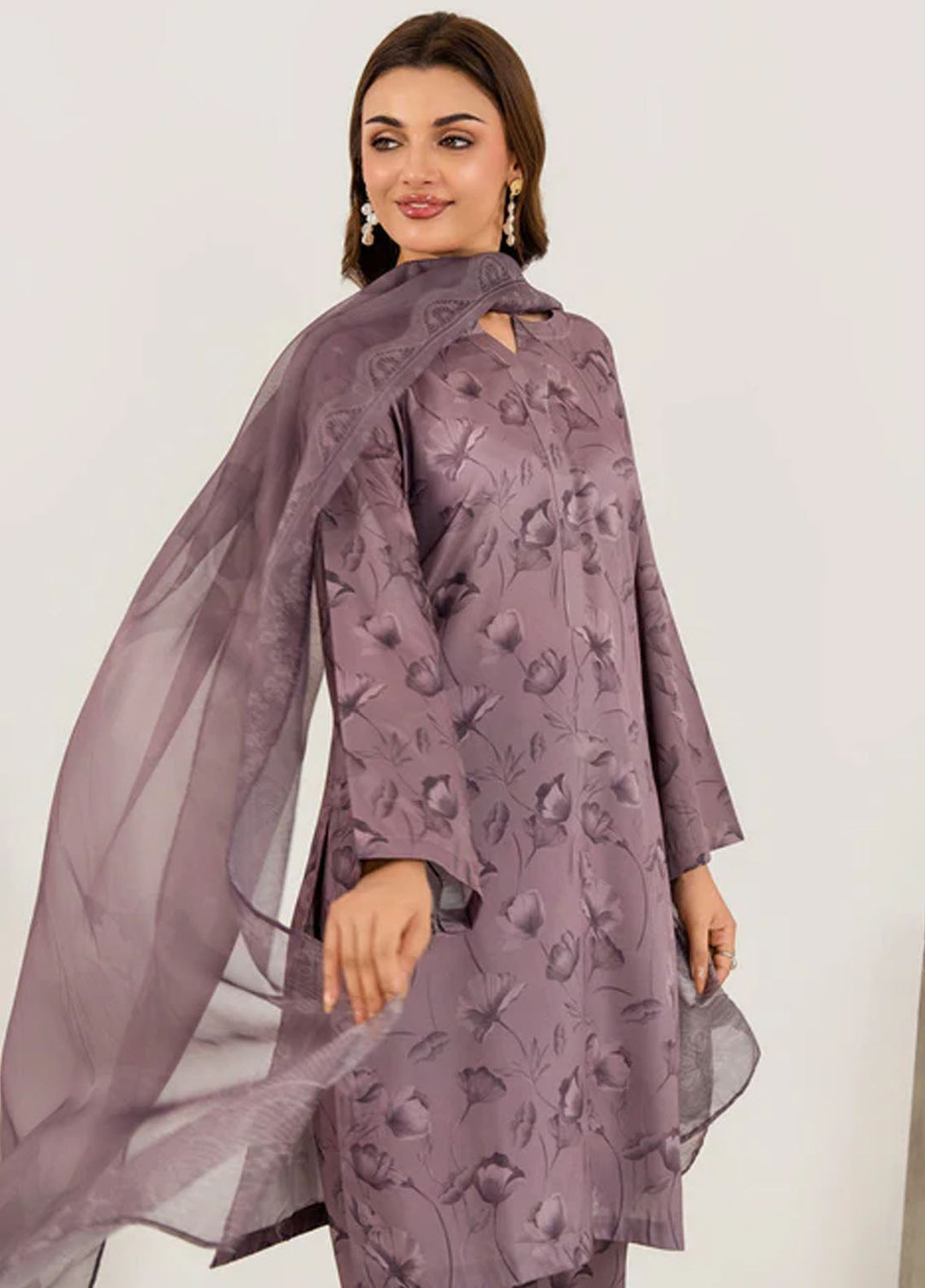 Meerak Pret Printed Silk 3 Piece Suit Mezaria