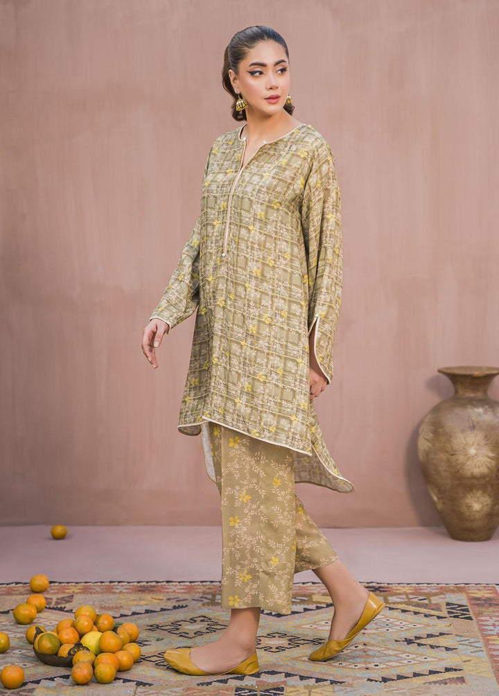 Meerak Pret Printed Raw Silk 2 Piece Suit Beryl