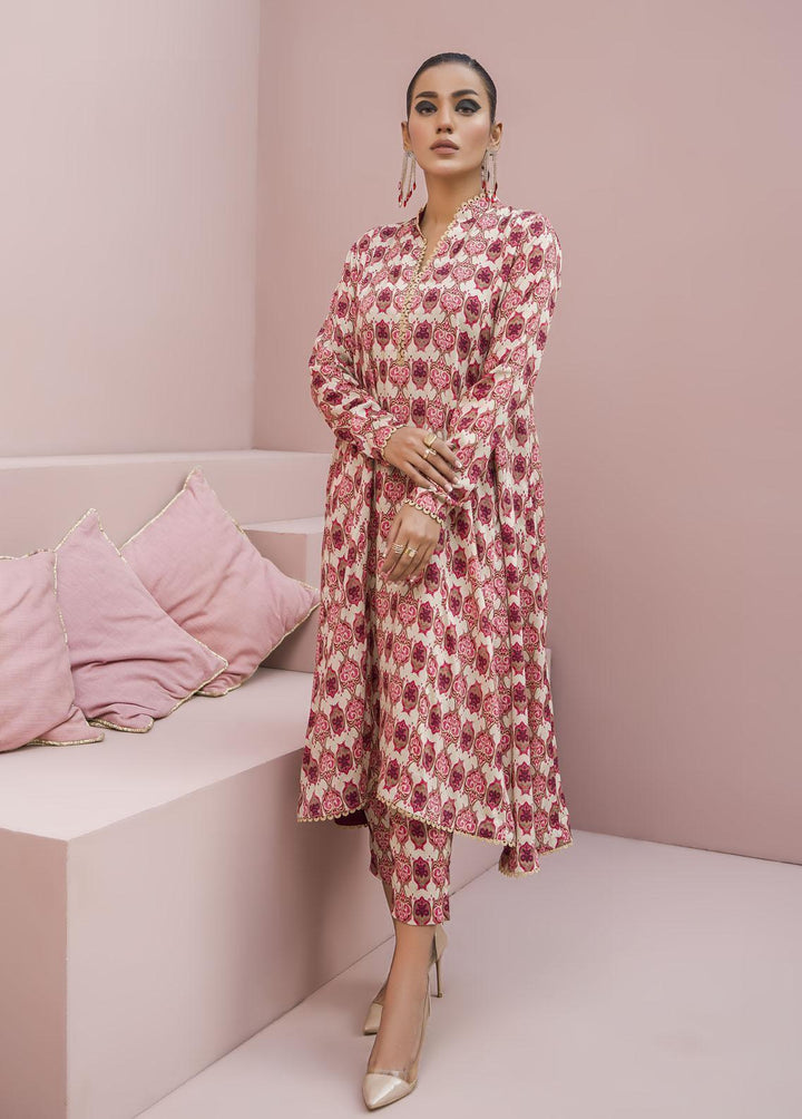 Meerak Pret Printed Raw Silk 2 Piece Suit Blossom