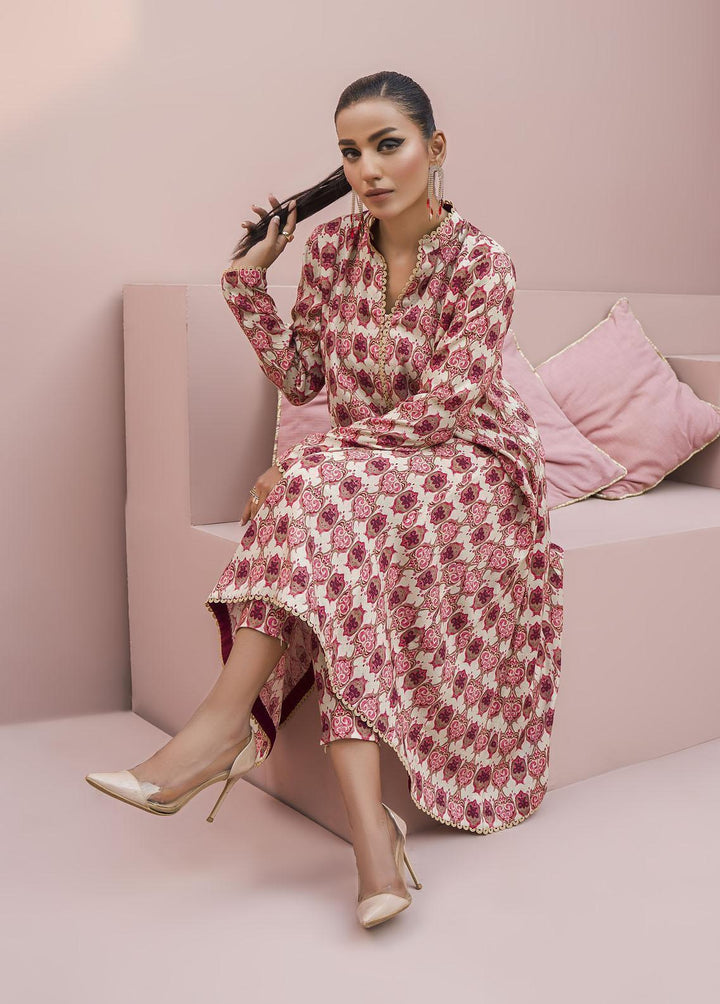 Meerak Pret Printed Raw Silk 2 Piece Suit Blossom