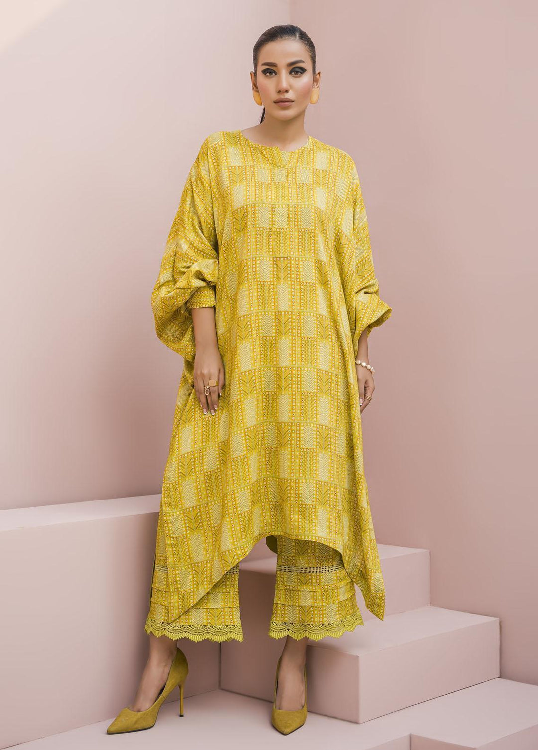 Meerak Pret Printed Raw Silk 2 Piece Suit Lumina
