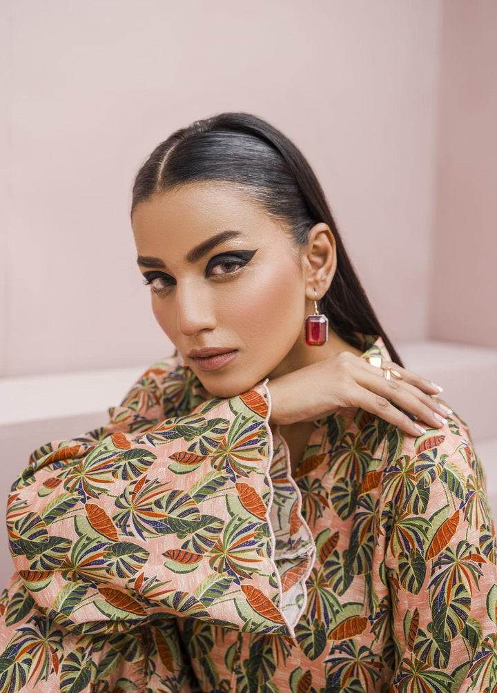 Meerak Pret Printed Raw Silk 2 Piece Suit Nectar