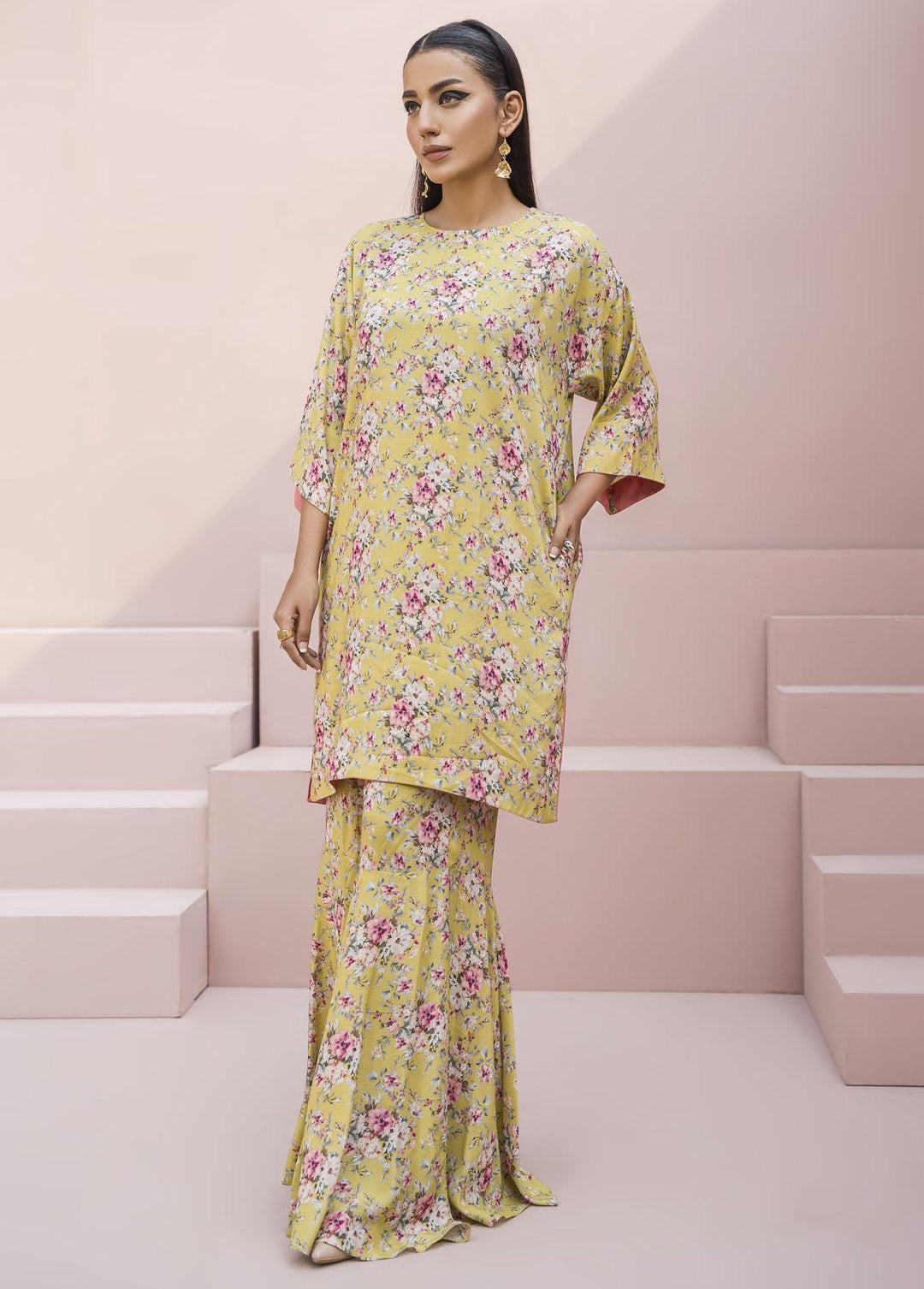 Meerak Pret Printed Raw Silk 2 Piece Suit Silkrose