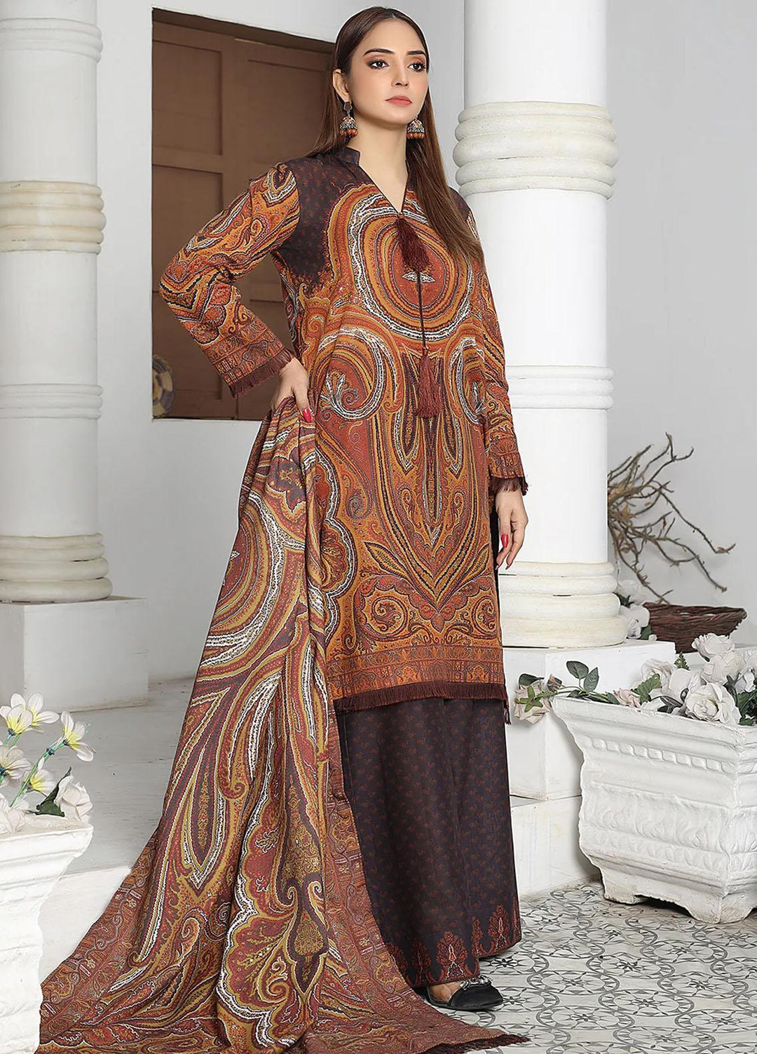 Meerak Printed Khaddar Suits Unstitched 3 Piece MRK24RZ Aimal - Formal Collection