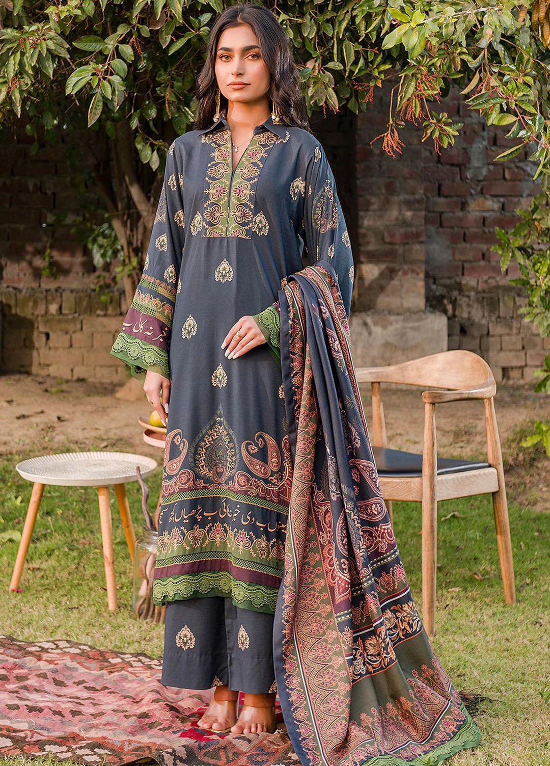 Meerak Printed Linen Suits Unstitched 3 Piece MRK24RZ Khabbar - Formal Collection