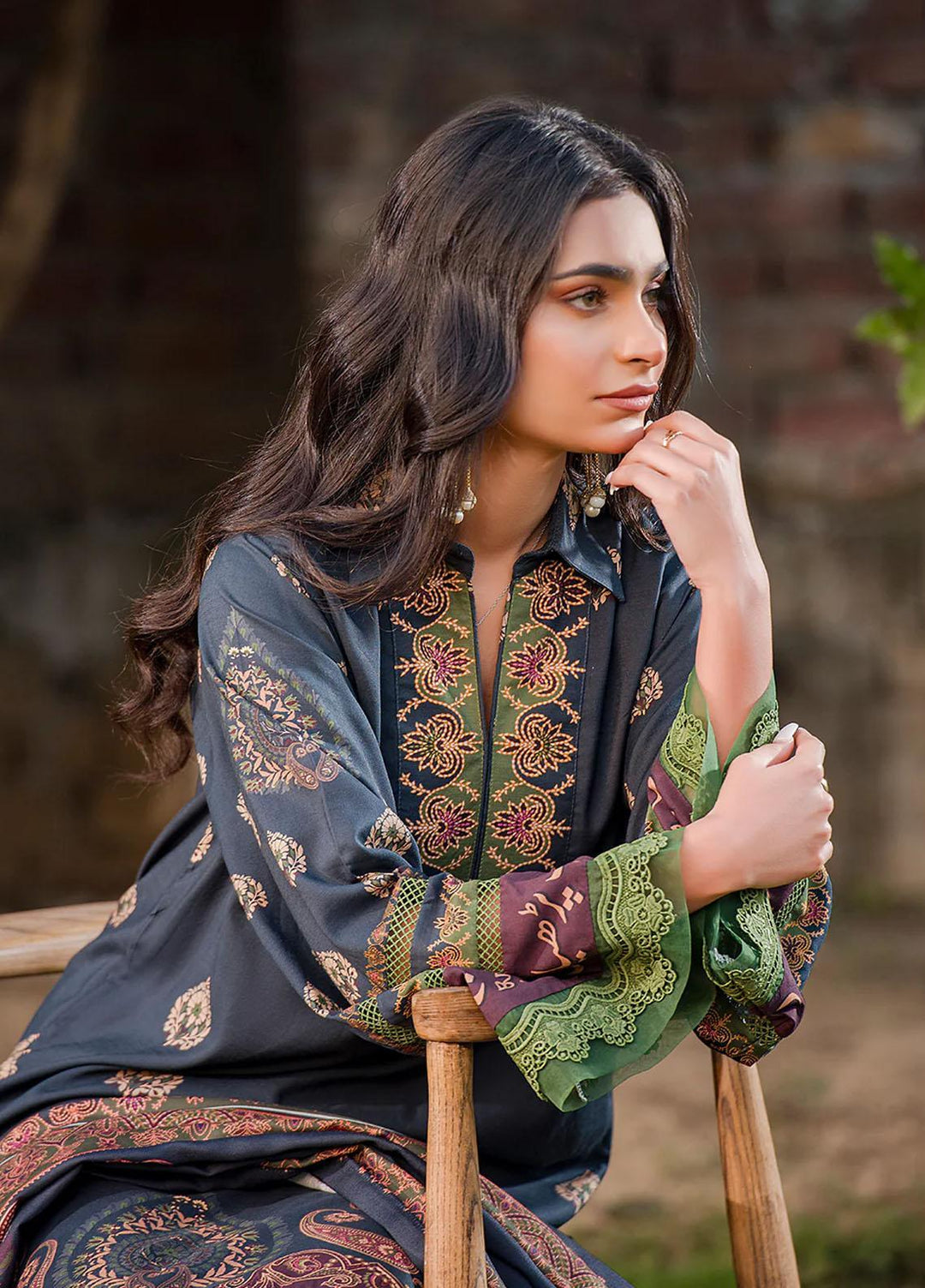 Meerak Printed Linen Suits Unstitched 3 Piece MRK24RZ Khabbar - Formal Collection