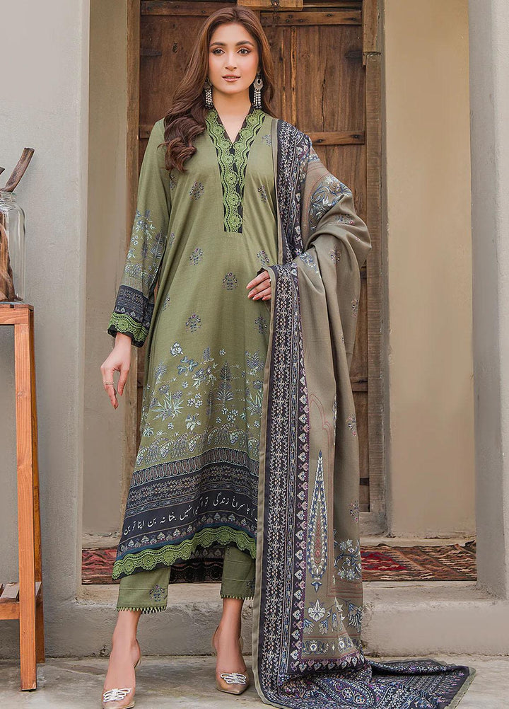 Meerak Printed Linen Suits Unstitched 3 Piece MRK24RZ Zaitoon - Formal Collection