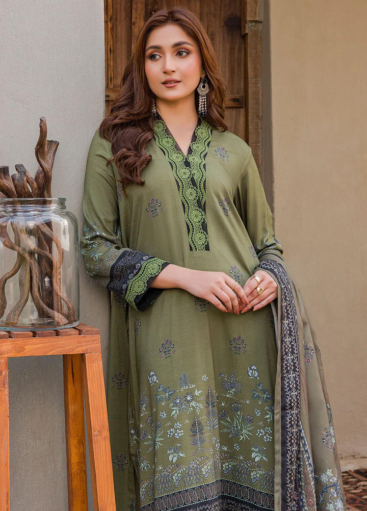 Meerak Printed Linen Suits Unstitched 3 Piece MRK24RZ Zaitoon - Formal Collection