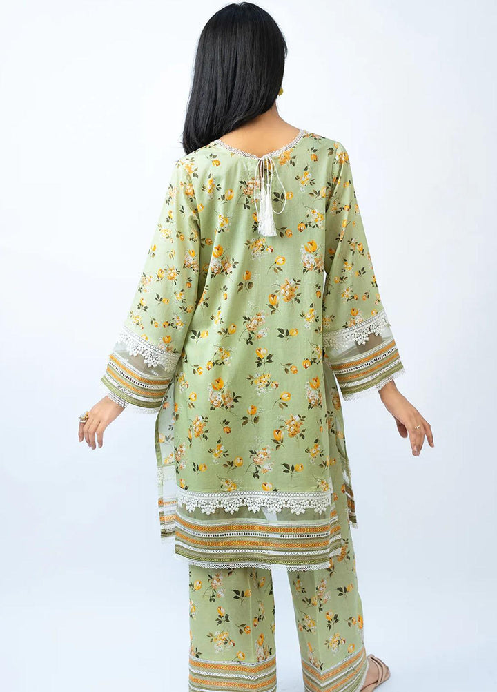 Meerak Embroidered Lawn Suits Unstitched 3 Piece MK23EL D-01 Citrus - Summer Collection