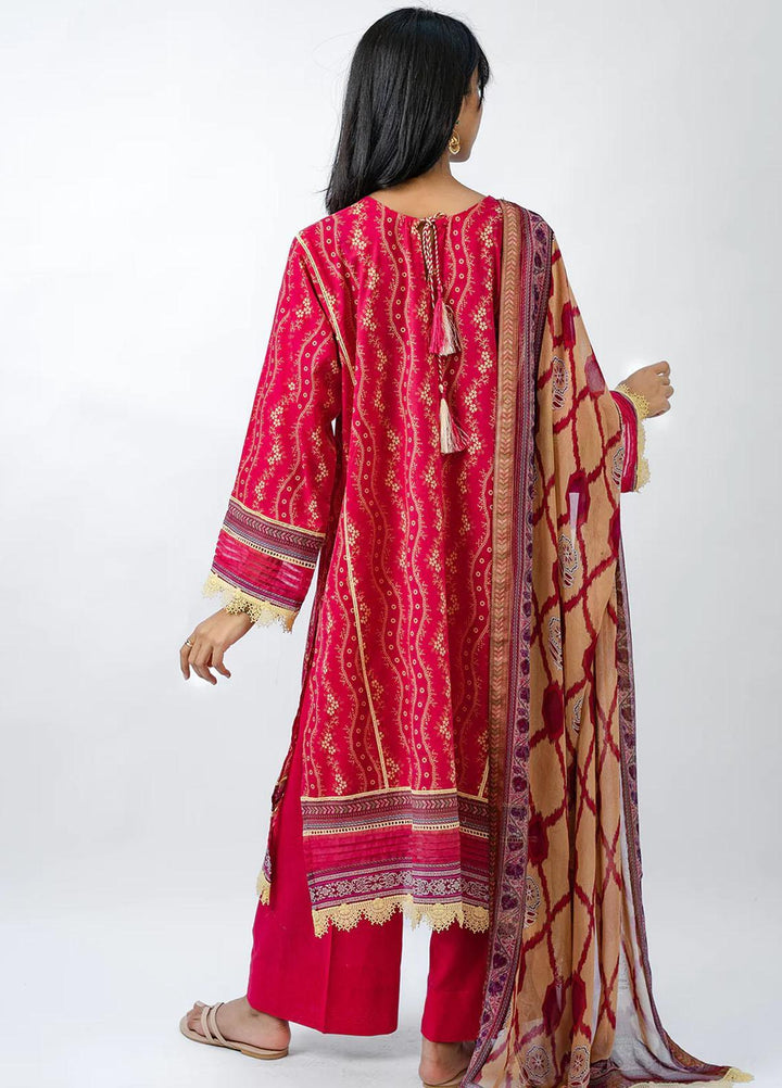 Meerak Embroidered Lawn Suits Unstitched 3 Piece MK23EL D-02 Blossom - Summer Collection