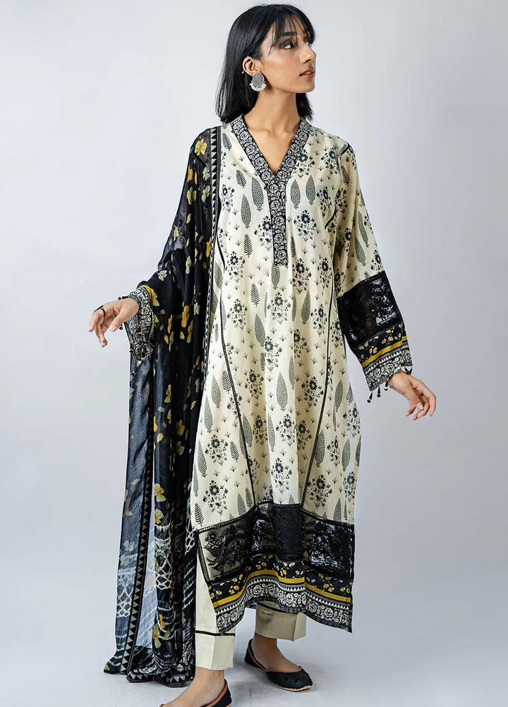 Meerak Embroidered Lawn Suits Unstitched 3 Piece MK23EL D-06 Muse - Summer Collection