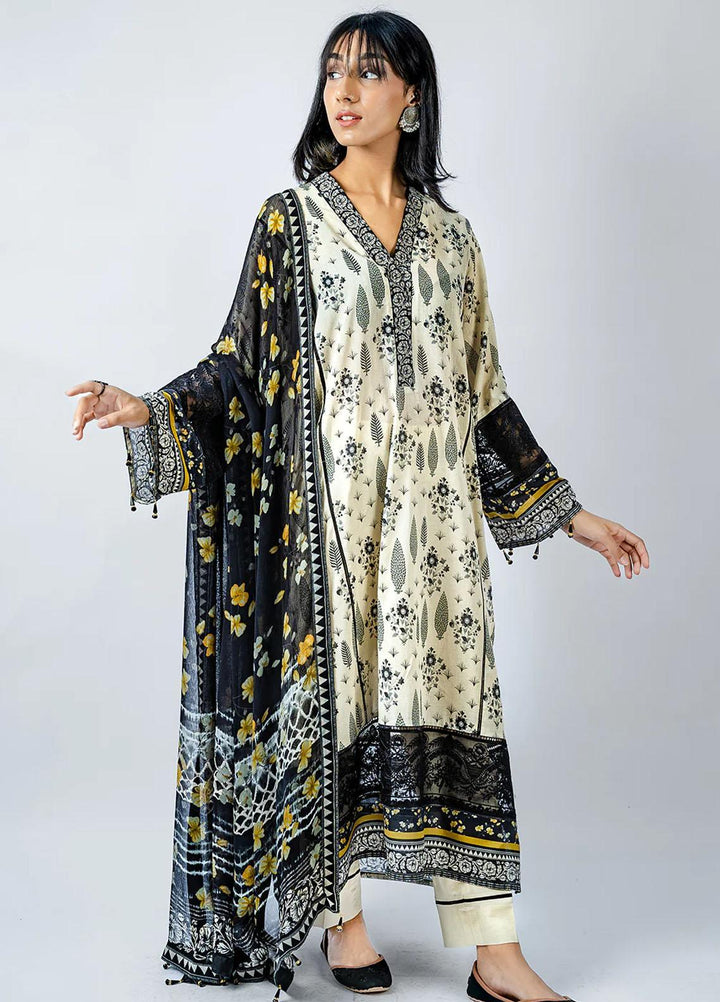 Meerak Embroidered Lawn Suits Unstitched 3 Piece MK23EL D-06 Muse - Summer Collection