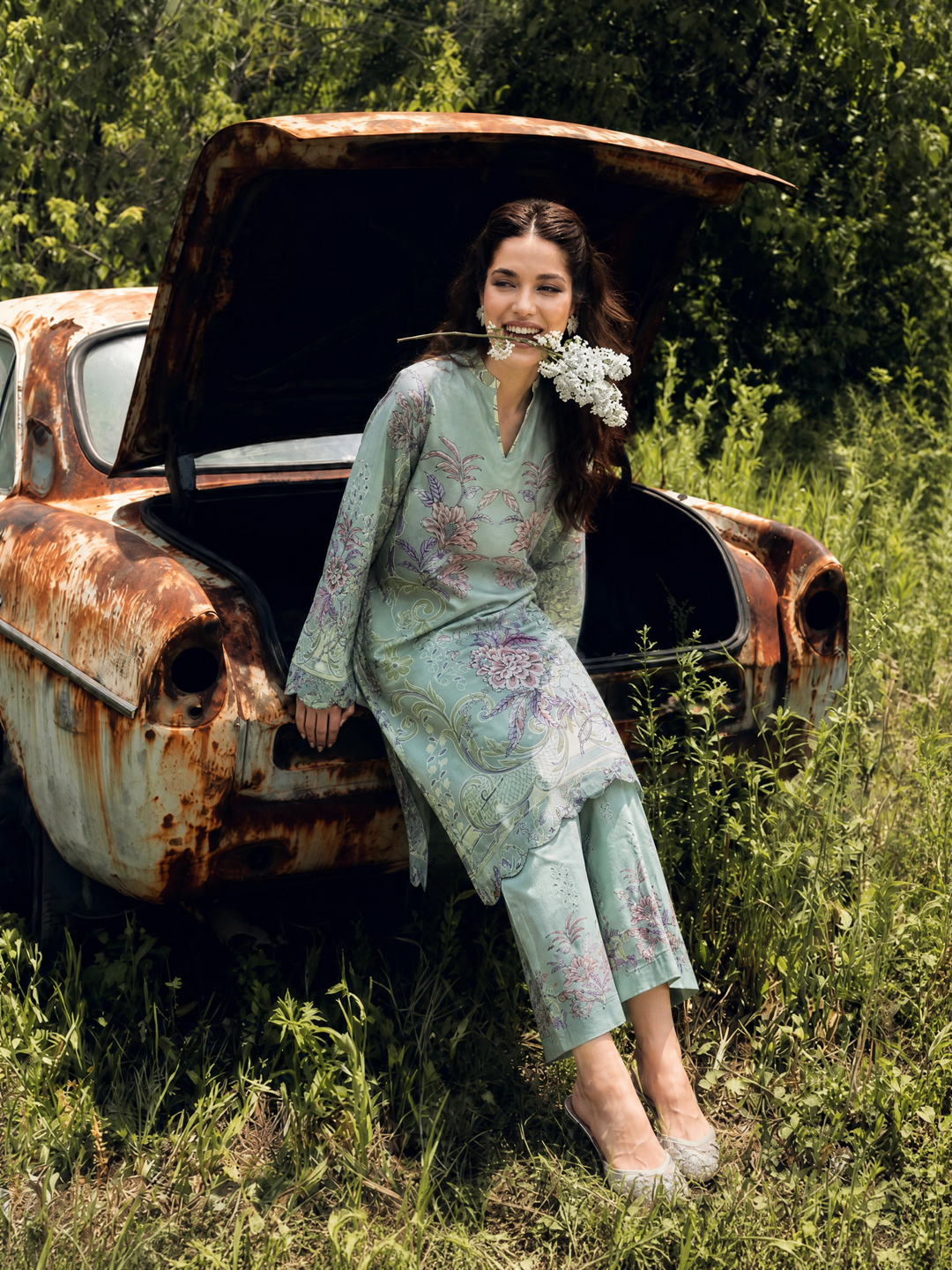 Pretfection by Meerak Printed Silk 2 Piece Suit Co-Ord Sets-02 - Casual Collection