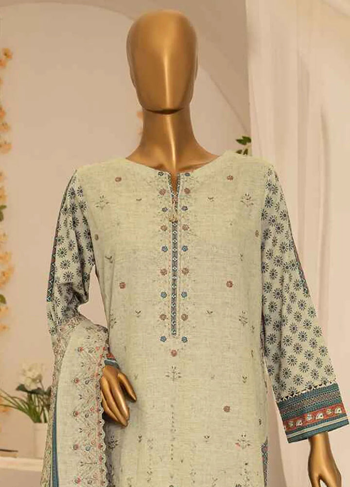 Meeraki By Hz Textiles Embroidered Khaddar Suit Unstitched 3 Piece HZ24MK MKE-02 - Winter Collection