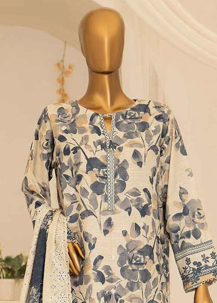 Meeraki By Hz Textiles Embroidered Khaddar Suit Unstitched 3 Piece HZ24MK MKE-09 - Winter Collection