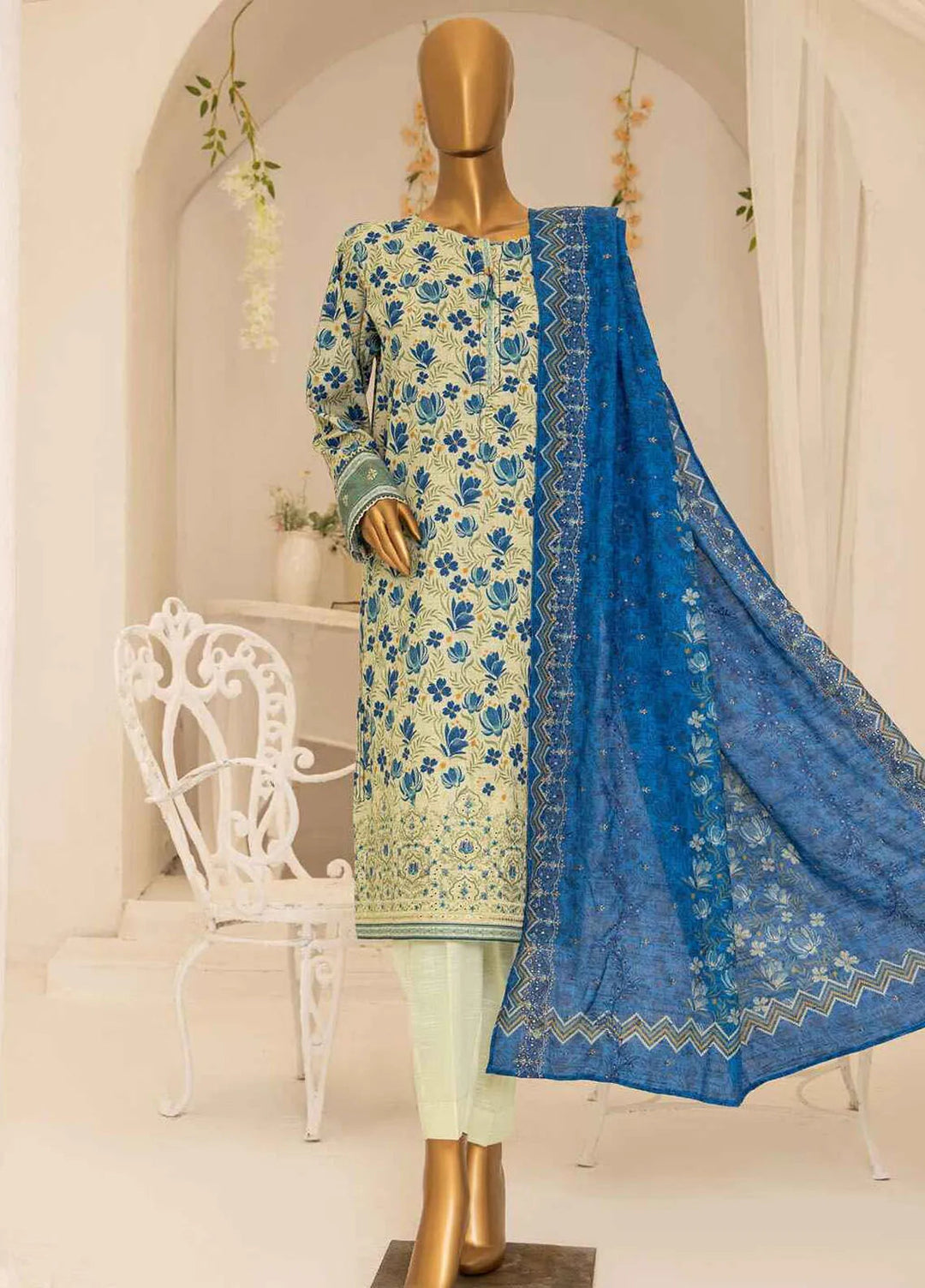 Meeraki By Hz Textiles Embroidered Khaddar Suit Unstitched 3 Piece HZ24MK MKE-11 - Winter Collection